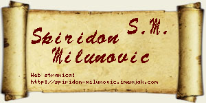 Spiridon Milunović vizit kartica